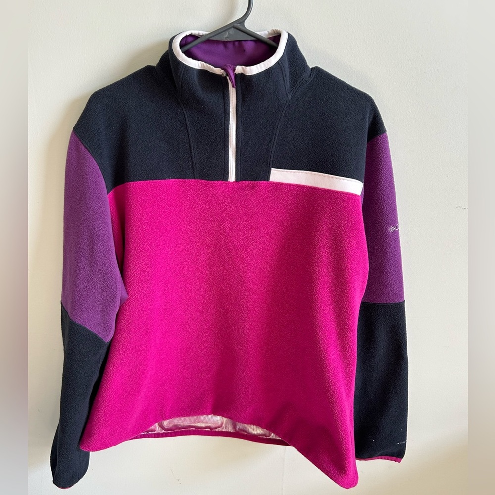 Columbia Colorblock, 3/4 Zip Fleece very colorful, XL